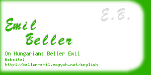 emil beller business card